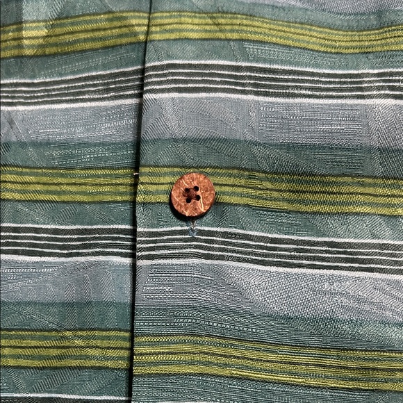 Tommy Bahama Blue and Green Striped Shirt - Picture 3 of 3